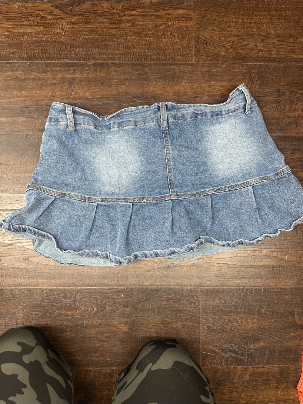 Almost Famous Light Blue Denim Mini Skirt with Button Detail c24 - Picture 4 of 4